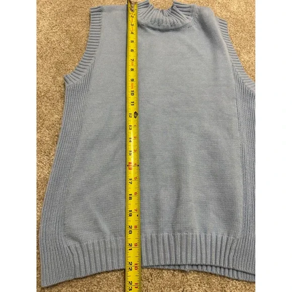 PRETTYGARDEN Womens Light Blue Mock Neck Knit Sweater Vest Sleeveless Size M - Picture 7 of 8